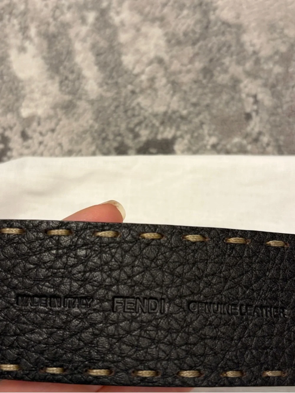 Fendi Black Leather Belt with Gold Engraved Horse Buckle